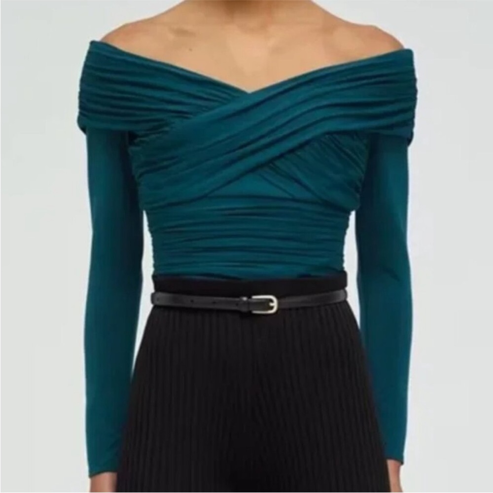 Self-Portrait Teal Off-Shoulder Top NWT